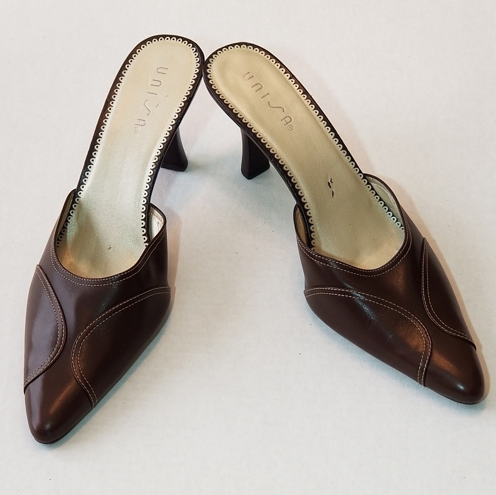 Unisa Brown Leather Mule